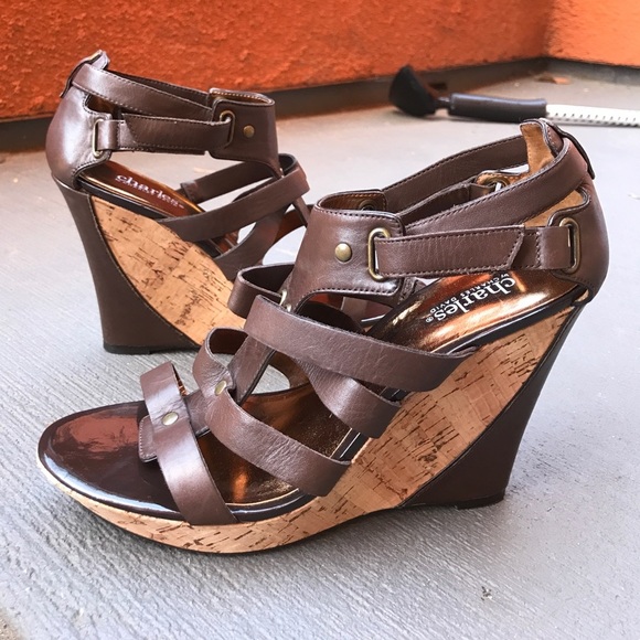 💕HP💕Charles by Charles David brown leather wedges - Picture 4 of 8